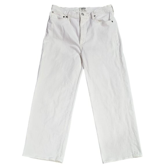 Agolde Harper White Crop Wide Leg Jeans Mid Rise A9190-1085 - Picture 1 of 10